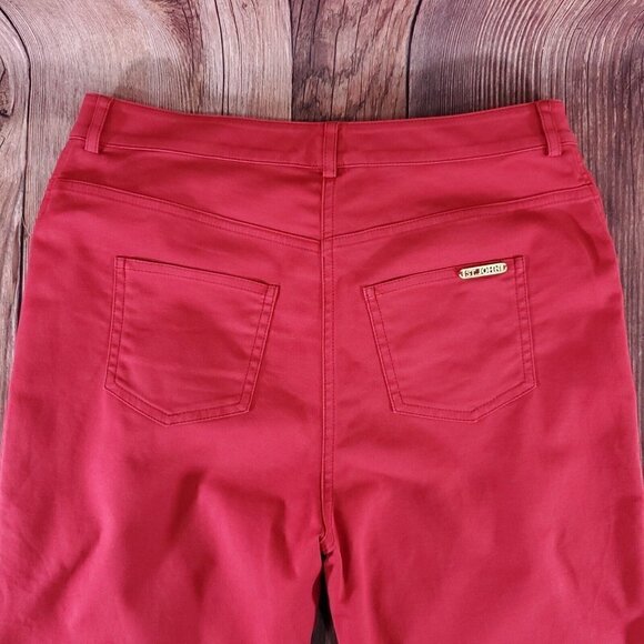 *Read Desc* St John Womens Size 4 Red 5 Pockets Straight Leg Pants Cotton Blend - Picture 7 of 15